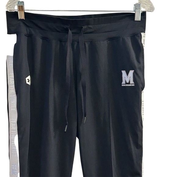 Under Armour University of Maryland Black Track Pants Medium Athletic Casual - Picture 3 of 9